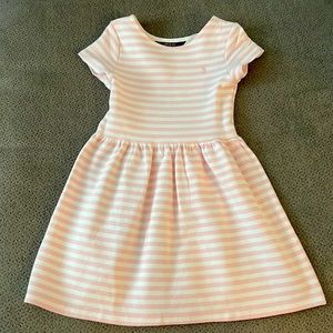 Polo by Ralph Lauren Girls Pink and White Dress (Size 6). Machine wash.